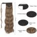 FESHFEN 60cm Long Wavy Ponytail Extension | Light Golden Brown & Pale Golden Blonde Mix | Clip-in Synthetic Hairpiece for Women - Buy Online on GoSupps.com