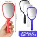 Compact Travel Makeup Mirror with Handle - 8 Piece Set of Small Handheld Hand Mirrors in Blue, Black, Red, and White - Buy Online on GoSupps.com