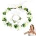 Flower wreath 1 piece of hair ripe flowers +1 pieces of flower bracelet size adjustable garland headband flowers fairy wreath flower stirring flower wreath hair wedding bride bridesmaid children (white)