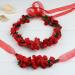 AISI Red Flower Wreath & Bracelet Set | Boho Hair Band & Crown for Wedding & Festival - Buy Online on GoSupps.com