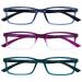 Opulize Unisex See Reading Glasses (Pack of 8) +2.00 Diopters Blue / Purple / Turquoise