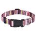 Mihqy dog collar adjustable soft & comfort dog collar Bohemian flowers geometric trunk design for small medium and large dogs (pink Bohemia s) s (neck circumference 25-40 cm width 1.5 cm) pink Bohemia