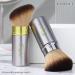 Retractable Kabuki Makeup Brushes Set - 2 Pc Portable Foundation Blush & Powder Brushes for Liquid Cream Cosmetics Travel - Silver Green - Buy Online on GoSupps.com