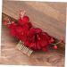 DOITOOL 1pc Womens Barrettes for Hair Mens Comb Floral Decor Accesorios Para Mens Hair Comb Hair Combs for Women Pearl Hair Pin Inserted Comb Bride Wedding Accessories Red - Buy Online on GoSupps.com