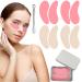 Under Eye Patches 4 Pairs Silicone Reusable Under Eye Patches Under Eye Mask for Puffy Eyes with Metal Eye Cream Applicator Eye Mask Silicone Eye Patches for Lifting Effect & Minimize Fine Lines