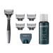 Harry's Razors for Men - Men's Razor Set with 5 Razor Blade Refills, Travel Blade Cover, 2 oz Shave Gel (Charcoal) 8 Piece Set Charcoal