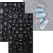 JMEOWIO Self-Adhesive Silver Nail Art Stickers - Moon, Star, Sun Design - 8 Sheets - Buy Online on GoSupps.com
