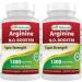 Best Naturals L-Arginine NO Booster Triple Strength 1300 mg Serving 120 Veg Capsules (120 Count (Pack of 2))