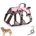 Multi-purpose dog harness with a leash set outbreak-proof anti-train dog harness anti-train dishes dog safety dishes dog harness Small dogs for small medium-sized dogs (pink s) s rosa