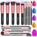 BESTOPE Makeup Brushes 16PCs Makeup Brushes Set with 4PCs Beauty Blender Sponge and 1 Brush Cleaner Premium Synthetic Foundation Brushes Blending Face Powder Eye Shadows Make Up Brushes Tool Black Rose Gold