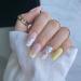 Yellow Daisy French Tip Press on Nails - 24Pcs Short Square False Nails for Women - Buy Online on GoSupps.com