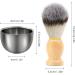 Sourcetone Shaving Brush & Soap Set | Professional 3-Part Shaving Kit with Wooden Handle & Stainless Steel Cup for Salons | International Shipping Available - Buy Online on GoSupps.com