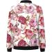 Stylish Women's Light Bomber Jacket with Flower Pattern - Casual Aviator Zipper Summer Outerwear in Red - Perfect for College & Everyday Wear - Buy Online on GoSupps.com