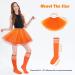Simplicity Women Costume Set: 4 Layered Tulle Tutu Skirt & Tube Socks in Orange - Buy Online on GoSupps.com