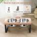 Siooko Elevated Cat Bowls - 15 Tilted Raised Wood Pet Bowls with Stand, Anti-Vomiting Design, 2 Stainless Steel Bowls for Cats and Puppies - Buy Online on GoSupps.com