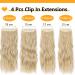 Buy Cheap Clip-In Blonde Hair Extensions - Realistic Braid 50cm 4-Pcs Synthetic Art Hair for Women - Buy Online on GoSupps.com