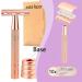 Jodial Safety Edge Razor for Women - Reusable Rose Gold Razor with 10 Double Edge Blades Plastic Free Eco-Friendly Shaving Solution - Buy Online on GoSupps.com