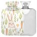 Naanle rabbits carrot hot water bottle with reference transparently warm water bottle 1l warm steadel for pain relief hot and cold therapy bed hand feet warmer