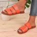 Joberio Women's Flat Summer Sandals - Open Toe Leisure Shoes Size 38 EU Stylish & Comfortable for Outings Swimming & Shopping - Vibrant Orange - Buy Online on GoSupps.com