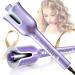 Auto Hair Curler,Automatic Curling Iron 1 inch Ceramic Barrel with 5 Adjustable Temp up to 450& Anti-Stuck Left&Right Auto Rotating Hair Curling Wand for Styling Purple
