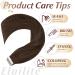Elailite Real Hair Extensions Tape - Invisible Tape in 20PCs Remy Human Hair 35cm 40g #04 Mittel Braun - Premium Quality - Buy Online on GoSupps.com