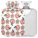 Naanle cute peach flowers heat bottle with cover transparent hot water bottle 2l large hot hot water bottle for bed hand feet heat pain relief heat and cold therapy