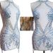Handmade Full Body Rhinestone Applique on Nude Net - Clear AB Crystal Stones - Dress Patch - Buy Online on GoSupps.com