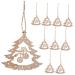 COHEALI 1 set with Embellishments Wood Pendant Ornaments Design Snowflakes Ornament Painting Cutouts Ropes Beige 8.00X7.80X0.20CM