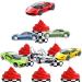 Kids' 18-Piece Racing Themed Happy Birthday Cupcake Toppers Set - This is a cool race car driver birthday party baby shower party or racing themed party decoration for boys and girls - SugarGera - Buy Online on GoSupps.com