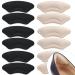 6 Pairs Comfowner Heel Cushion Pads, Comfort Shoe Grips Snugs for Big Shoes Loose Shoes Heel Blisters and Heel Pain, Heel Protectors Liners for Men and Women Black+beige