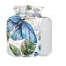 Hot Water Bottle with Butterfly White Roses 1L Small Hot Water Bag for Pain Relief Cramps BPA Free