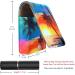 Stylish Leather Lipstick Case with Mirror - Mini Lip Gloss Organizer | Colorful Tropical Tree Sunset Design - Buy Online on GoSupps.com