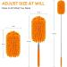 Deluxe Microfiber Duster | Extendable Feather Duster with Long Pole | 2 Replaceable Brush Heads | Washable | Ideal for Office, Car, Window, Furniture, Ceiling Fan - Orange - Buy Online on GoSupps.com