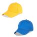 LANGZHEN 100% Cotton Outdoor Children's Kids Plain Baseball Cap Hat Adjustable Sun Hat for Girls Boys 1-2 Years Yellow+blue