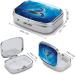 Pill Box Turtle Blue Water Print | 2 Compartment Portable Pill Organizer | Decorative Metal Medicine Case for Pocket & Purse - Buy Online on GoSupps.com