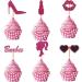 Blopee Cupcake Toppers Princess Cupcake Toppers for Girls Birthday Pink Cupcake Decorations for Birthday Party 12 pcs Cupcake Decor for Bridal Baby Shower Birthday Wedding Themed Party Decorations pink cupcake toppers Mixed1-pink1