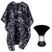 Meinraum Cape Hairdresser Capes Hairdressing Cutting Barber Brush Adjustable Hairdressing Aprons Waterproof Barber Capes with Snap Closure for Hairstyle Black One size