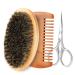 Facial Massager Groooming Appliance Tool Men Facial Beard Cleaning Shaving Brush(Beard Brush + Comb + Scissors)
