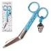 Medical scissors blunt scissors stainless steel design distinctive keychain (blue)