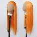 Orange Lace Front Wig - Long Straight Synthetic Hair for Black Women - Heat Resistant Fiber - Cosplay and Daily Wear - Buy Online on GoSupps.com