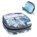 Aerial View of Icebergs Snow Mountain Sanitary Napkin Storage Bag Feminine Menstrual Cup Pouches Nursing Pad Holder Tampon Bags Portable Period Bag for Women Teen Girls 1Pcs Multi-colored 15