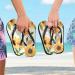 Mnsruu Yellow Sunflower Butterfly Art Flip Flops | Comfortable Sandals for Home Hotel Spa & Travel | XS for Men & Women - Buy Online on GoSupps.com