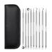 Acne Needle Blackhead Remover Needle Tools Set Blackhead Tweezer Pimple Extractor Stainless Steel Blackspot Removal Skin Care Tool (Color : 9pcs Leather Bag)