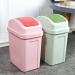 Dual Swing Lid Trash Can - Large Capacity Press-Type Garbage Bin for Home Kitchen Hotel Bathroom & Office - Pink - Buy Online on GoSupps.com