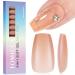 TOMICCA Short Coffin Nail Tips 180PCS Soft Gel Nails Tips 3 in 1 Base Coat Coverage No Filed pre-colored Press on nail tips Matte Full Coverage Nail Tips for Nail Art Extensions15 sizes-Nude Short Coffin- nude