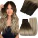 Youngsee real hair treat dark brown tress real hair to take a long hairpin real hair dark brown balayage blond weve extensions real hair 55cm weft extensions real hair treats 100g #4/14 60 55 cm 2-eating- #4/14/60