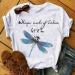 Dragonfly Graphic Women's Tshirt | Short Sleeve Sayings Tee - White XXL - Buy Online on GoSupps.com