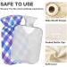 NAANLE Lila Plaid Transparent Hot Water Bottle - 2L Large for Menstrual Cramps Pain Relief Hand/Foot Heat & Cold Therapy - Buy Online on GoSupps.com