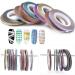 Oceaneshop 14 Colors Gold & Silver Nail Art Tape Stickers Set - DIY Rolls Decoration for Women - 1/2/3mm Striping Line - Buy Online on GoSupps.com