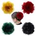 Cinaci 4 Pack Large Red Yellow Green Black Rose Flower Plastic Hair Claws Clips Big Chiffon Flower Bows Jaw Barrette Clamps Floral Ponytail Holder Bun Decorative Fancy Hair Accessories for Women Girls